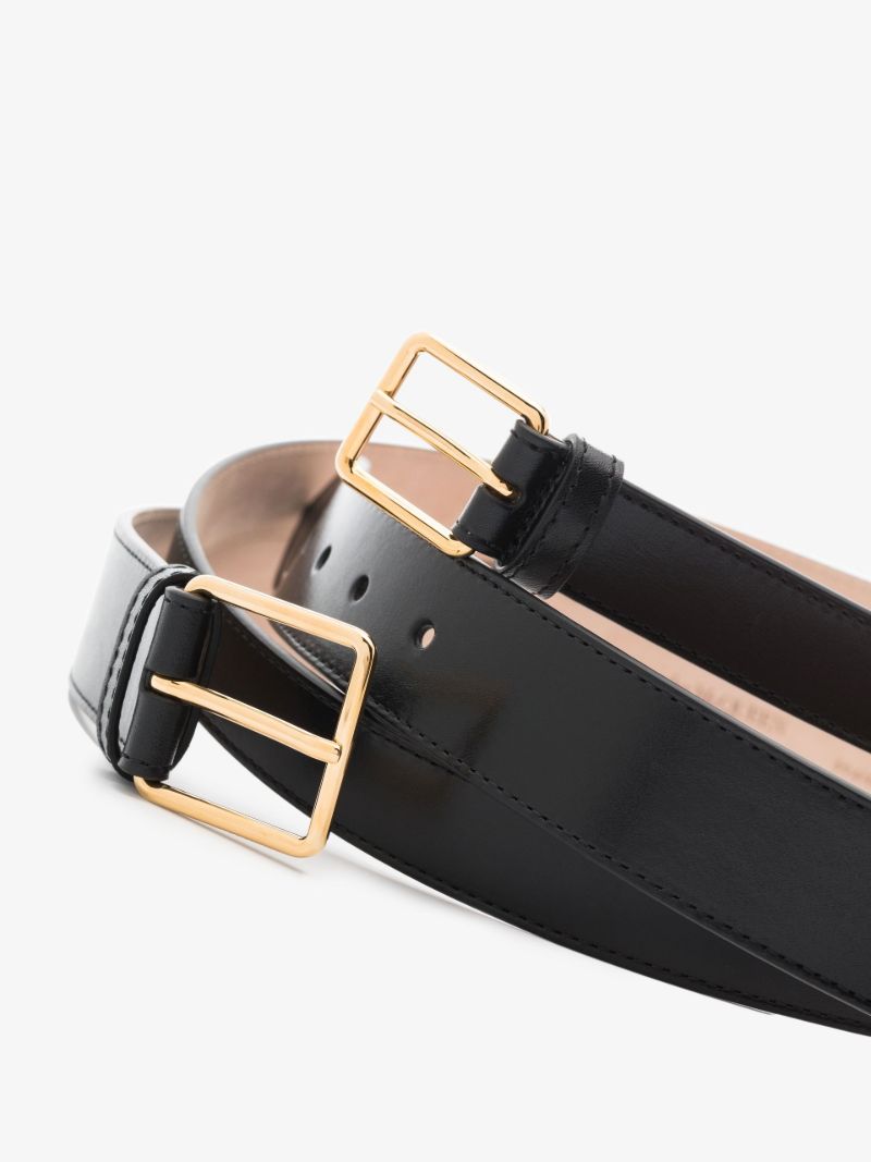 Black Double Leather Belt