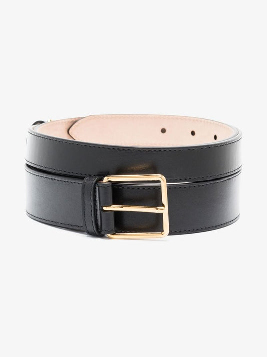 Black Double Leather Belt