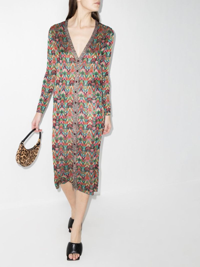 Optical Valentino Archive 1973 Jacquard Midi Dress