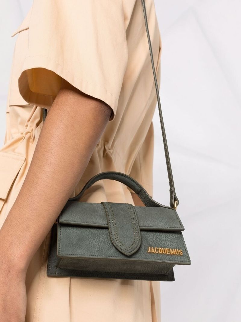 Green Le Bambino Long Suede Shoulder Bag