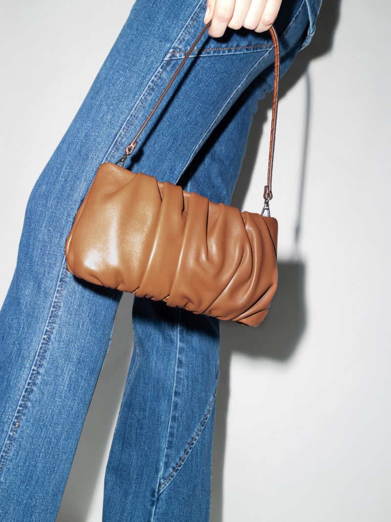 Brown Bean Leather Shoulder Bag