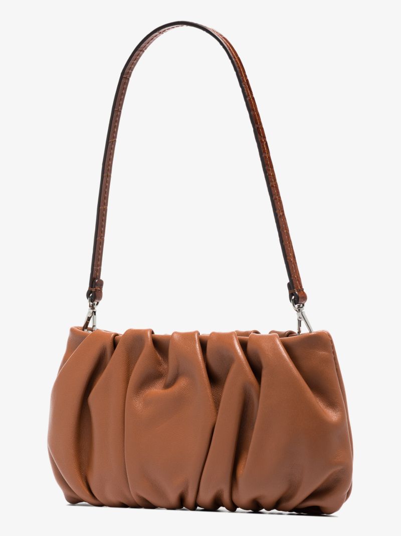 Brown Bean Leather Shoulder Bag