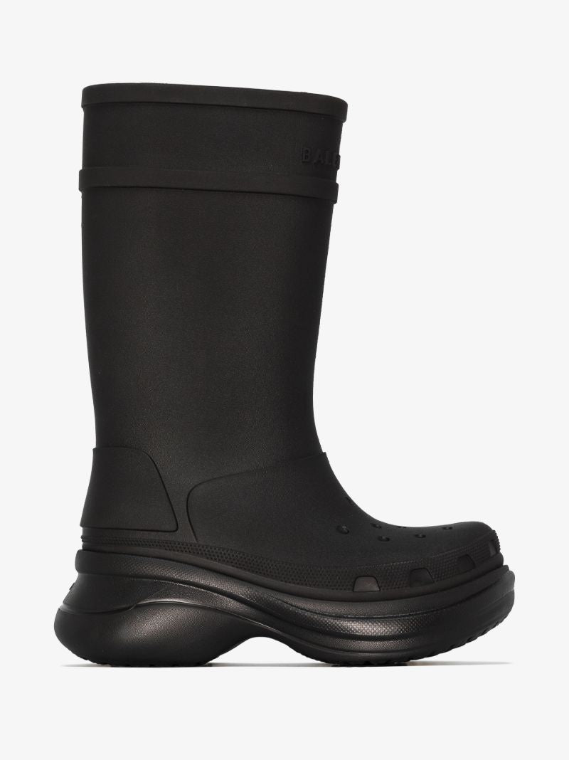 X Crocs Black Wellington Boots