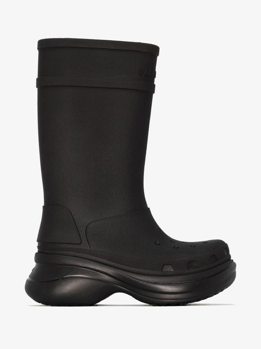 X Crocs Black Wellington Boots