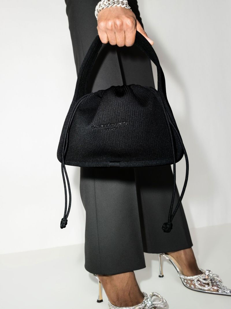Black Ryan Small Knitted Tote Bag