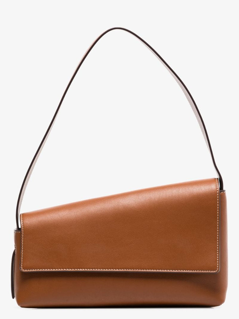 Brown Acute Leather Shoulder Bag