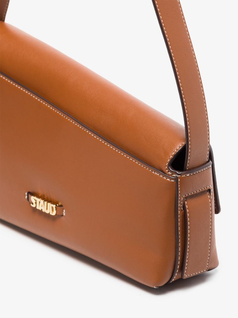 Brown Acute Leather Shoulder Bag