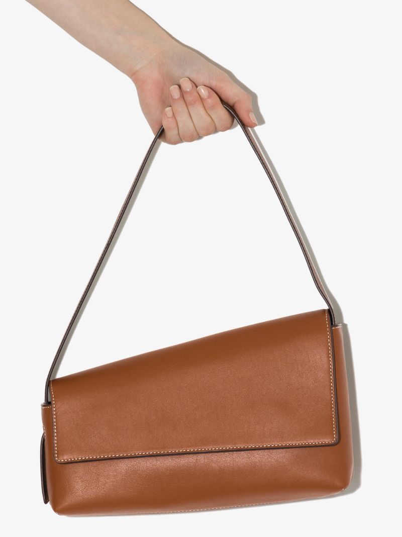 Brown Acute Leather Shoulder Bag