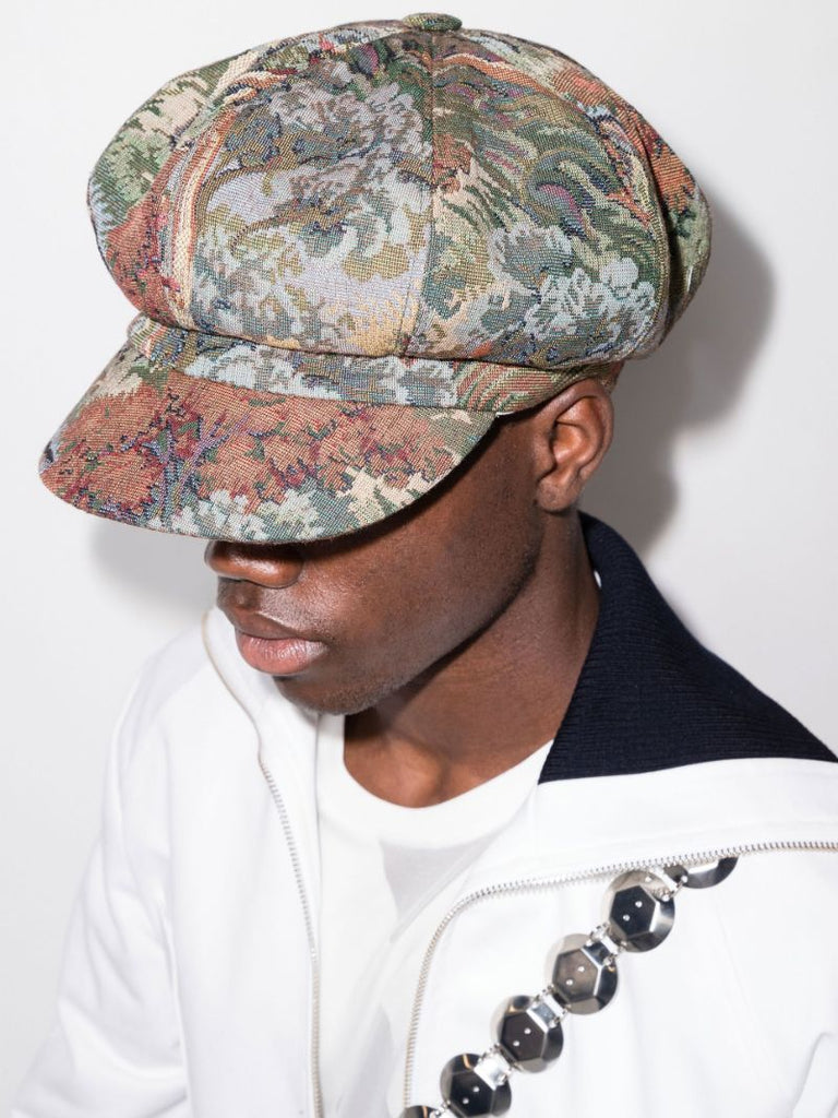 Multicoloured Tapestry Baker Boy Hat