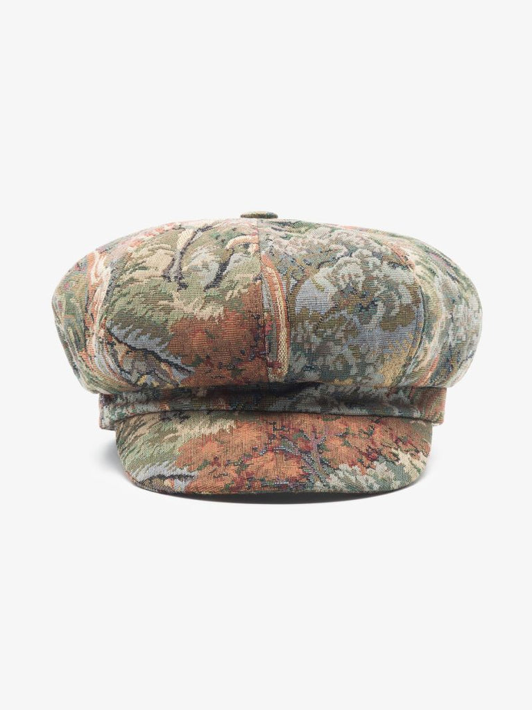 Multicoloured Tapestry Baker Boy Hat