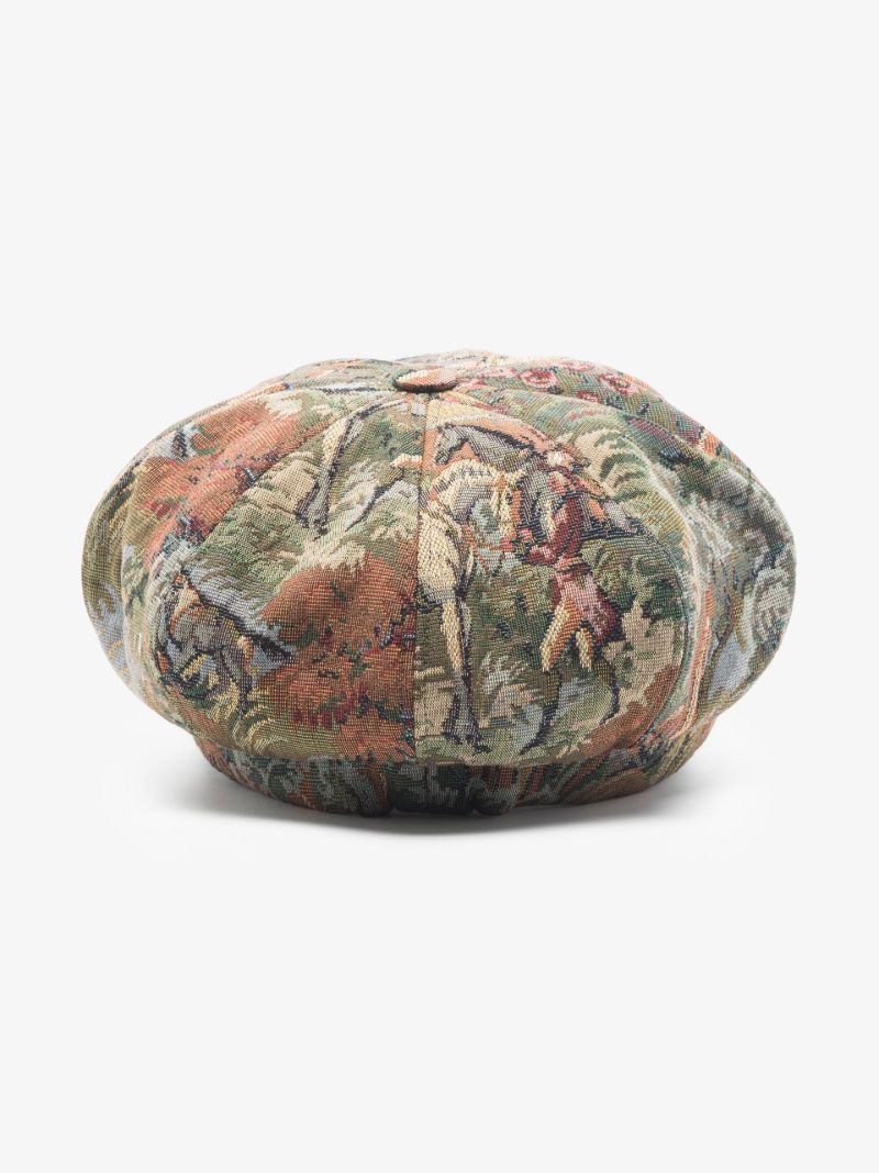 Multicoloured Tapestry Baker Boy Hat