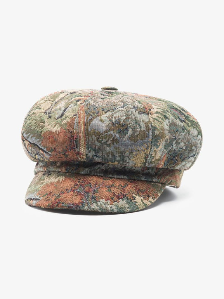 Multicoloured Tapestry Baker Boy Hat