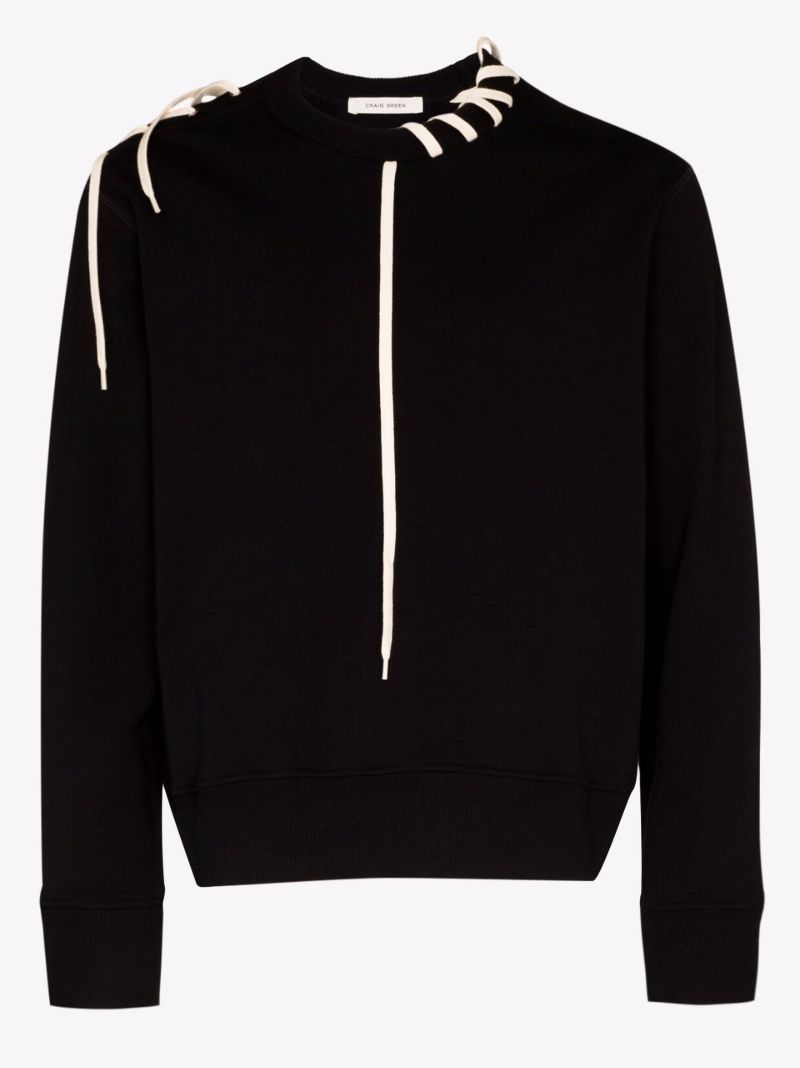 Shoelace Detail Cotton Sweater