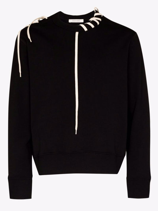 Shoelace Detail Cotton Sweater