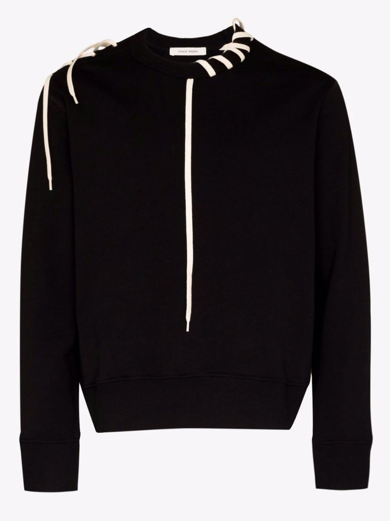 Shoelace Detail Cotton Sweater