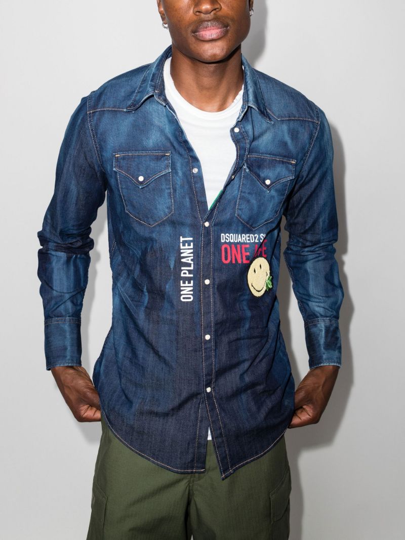 Smiley Western Denim Shirt