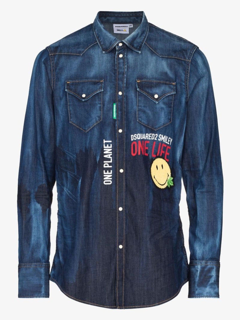 Smiley Western Denim Shirt