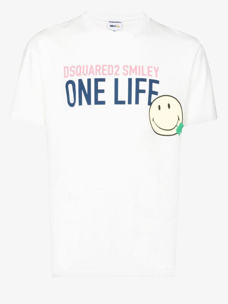 Smiley Cool Logo Print Cotton T-shirt