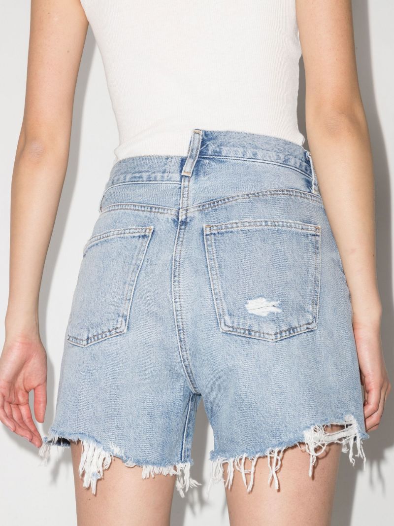 Criss-cross Cotton Denim Shorts