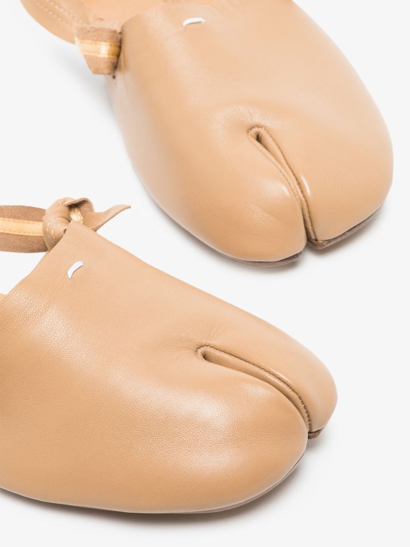 Neutral Tabi Leather Slingback Pumps