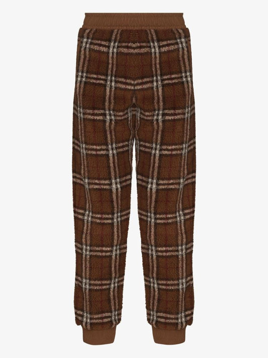 Brown Vintage Check Track Pants