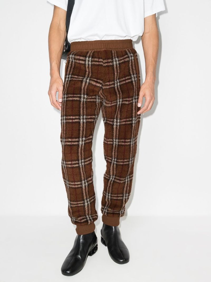 Brown Vintage Check Track Pants