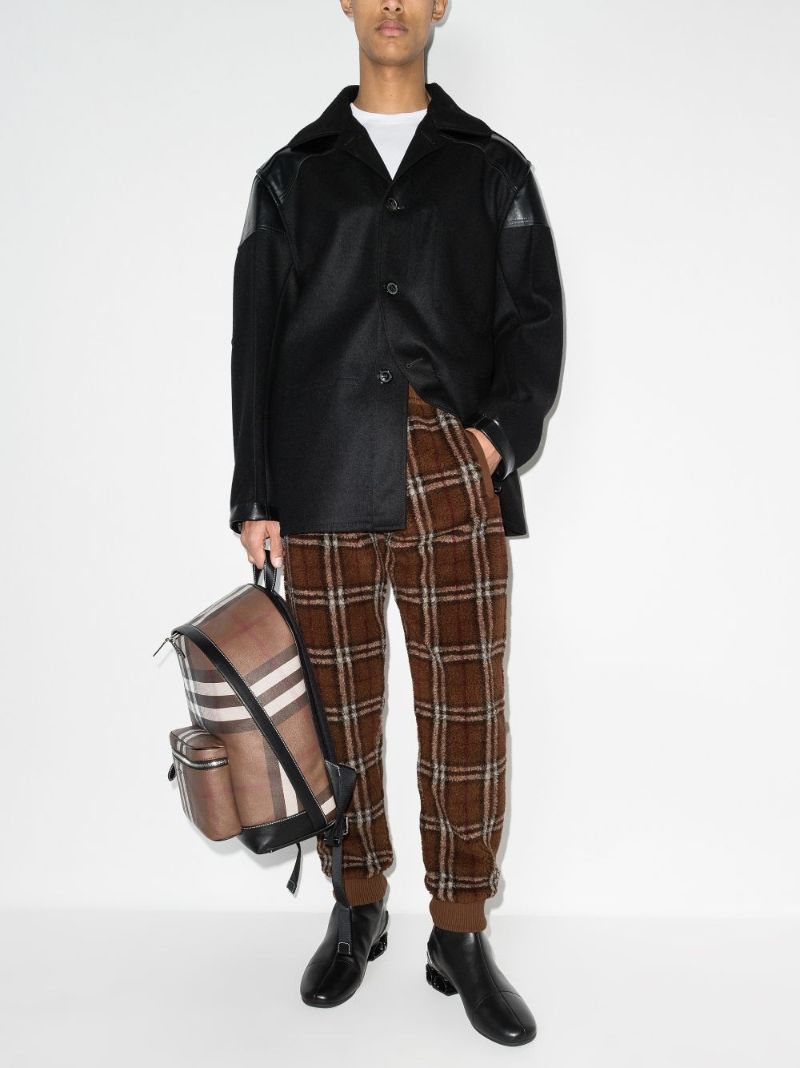 Brown Vintage Check Track Pants