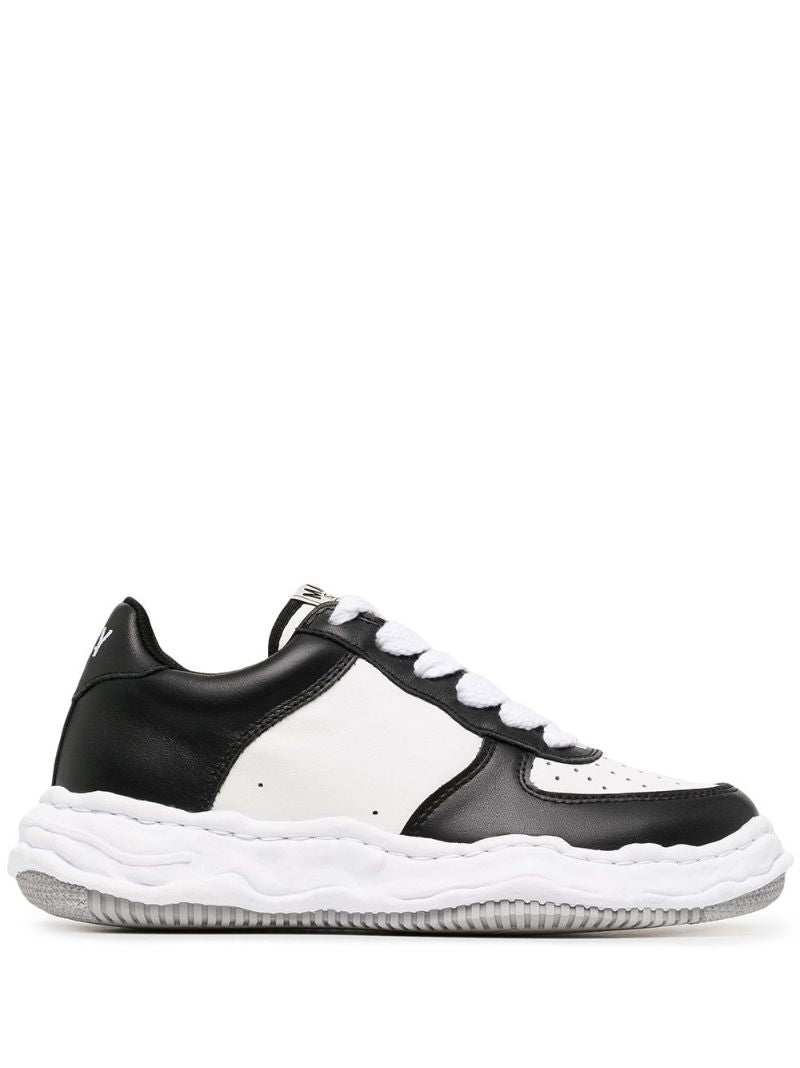 Black Wayne Low Top Leather Sneakers