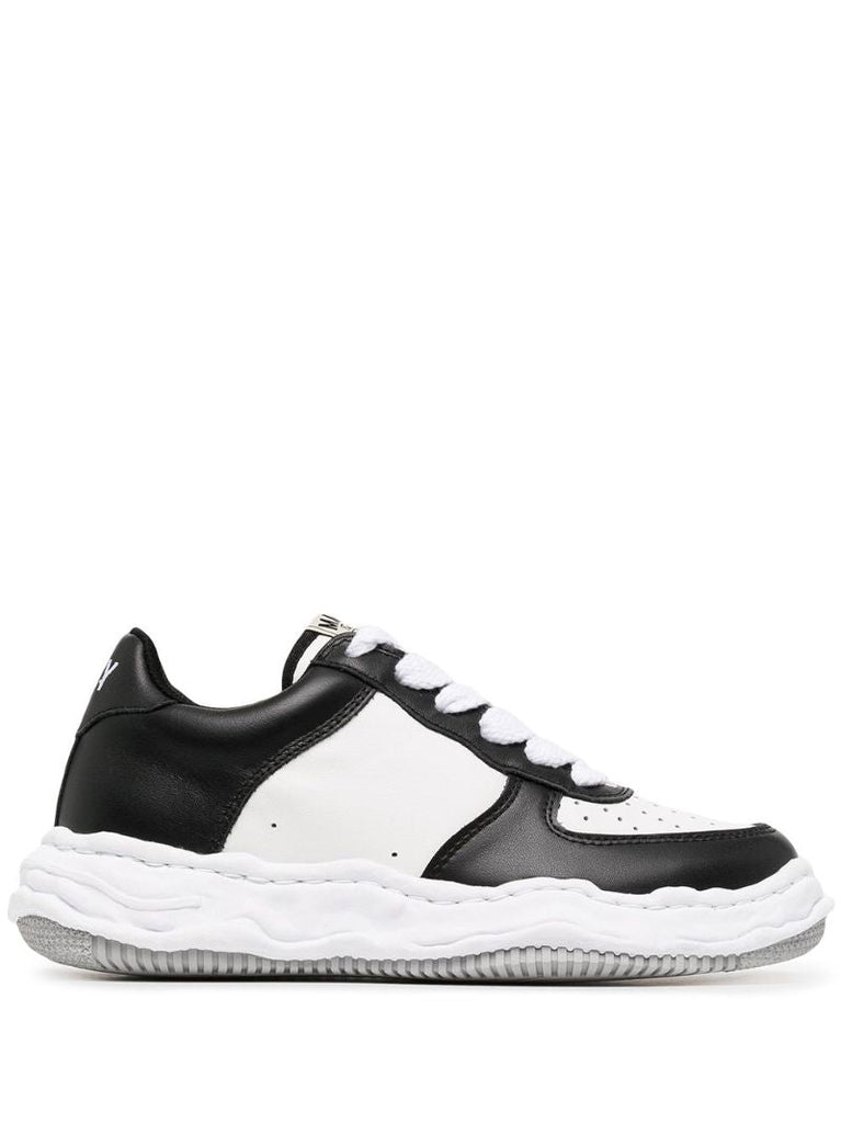Black Wayne Low Top Leather Sneakers