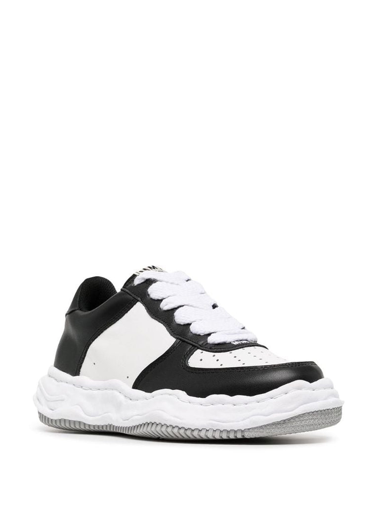 Black Wayne Low Top Leather Sneakers