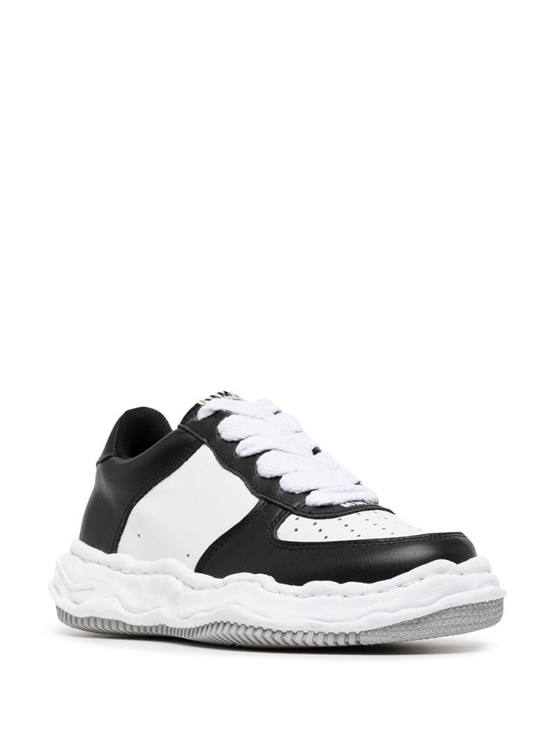 Black Wayne Low Top Leather Sneakers