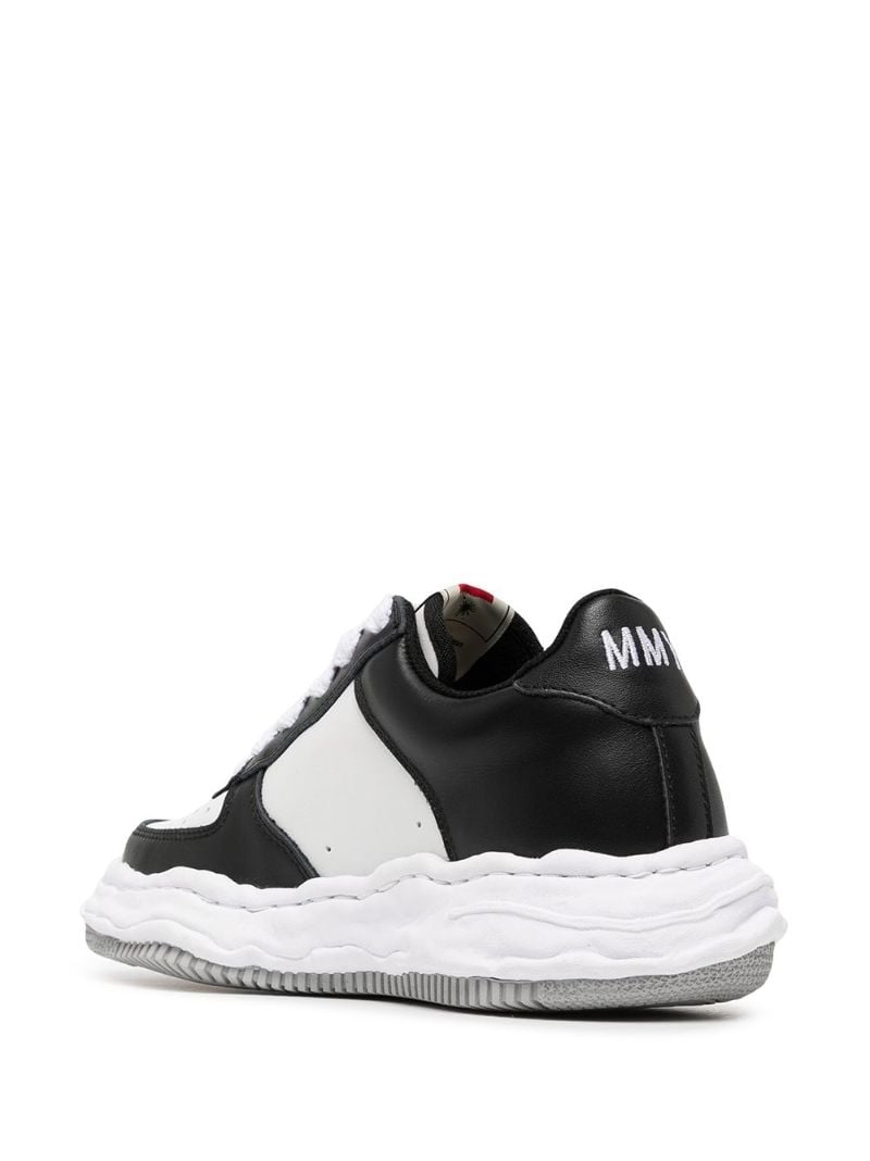 Black Wayne Low Top Leather Sneakers