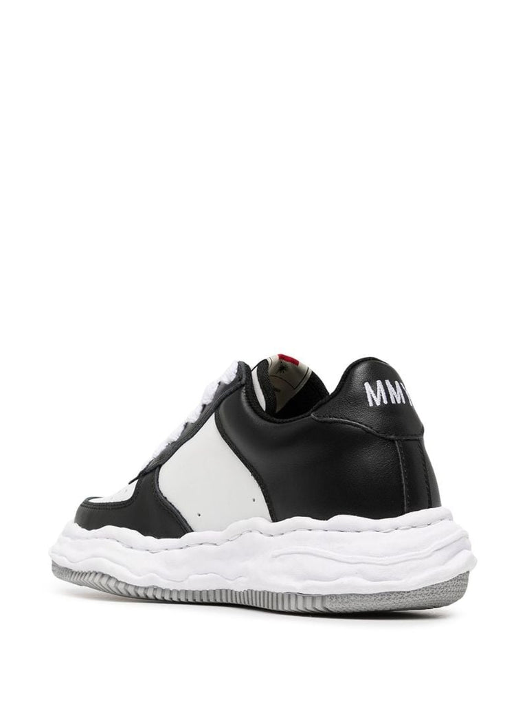 Black Wayne Low Top Leather Sneakers