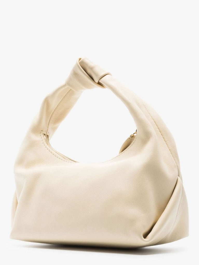 Neutral Beatrice Large Leather Hobo Shoulder Bag