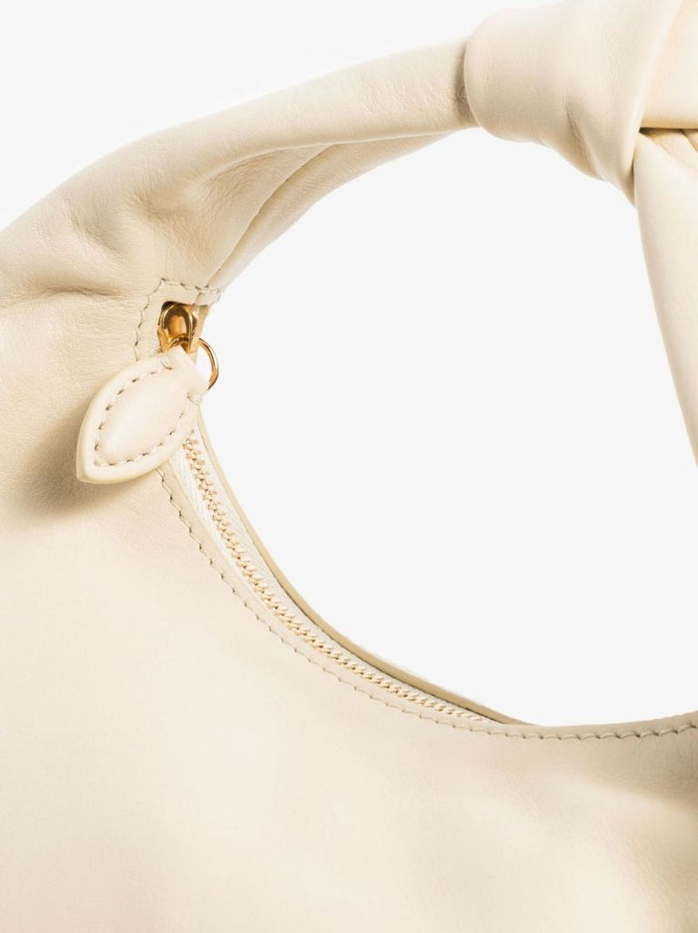 Neutral Beatrice Large Leather Hobo Shoulder Bag