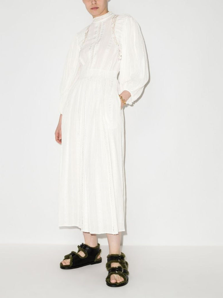 Jaena Lace Trim Midi Dress