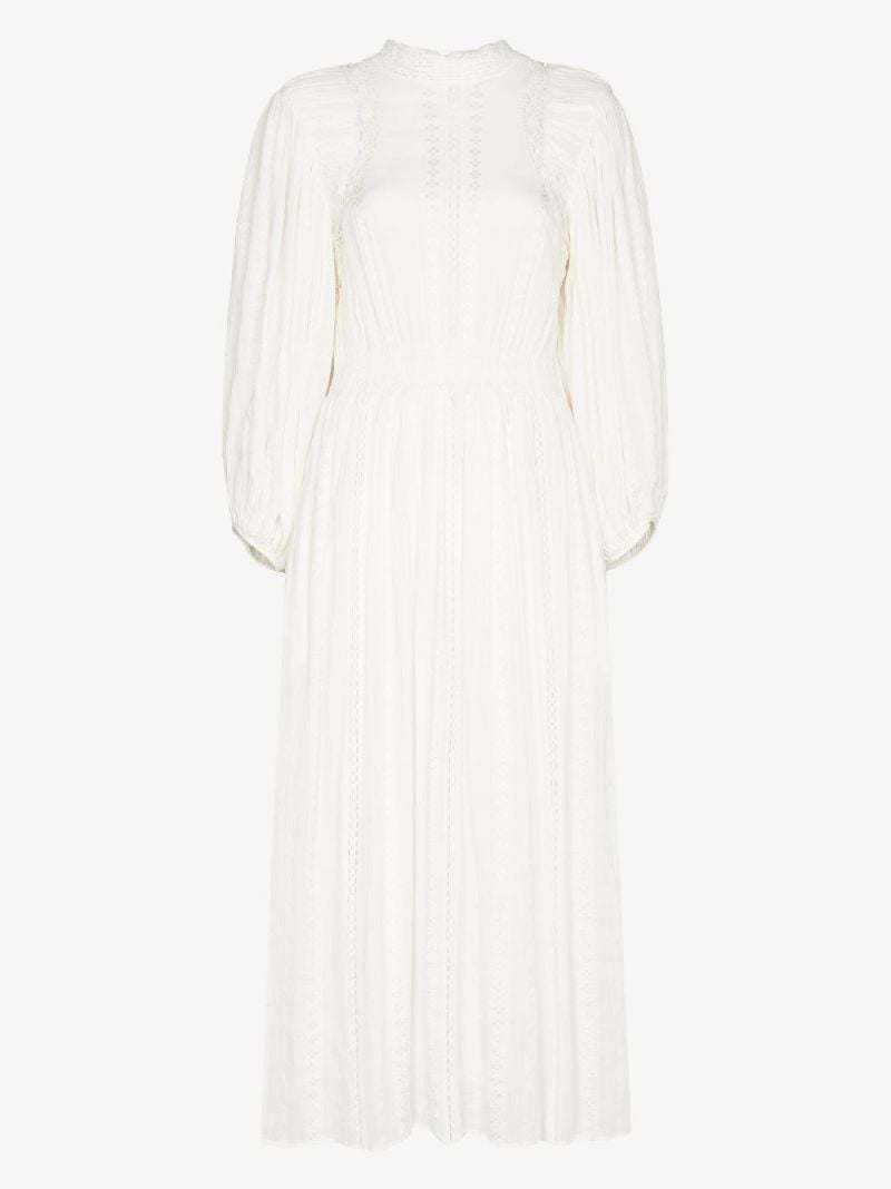 Jaena Lace Trim Midi Dress