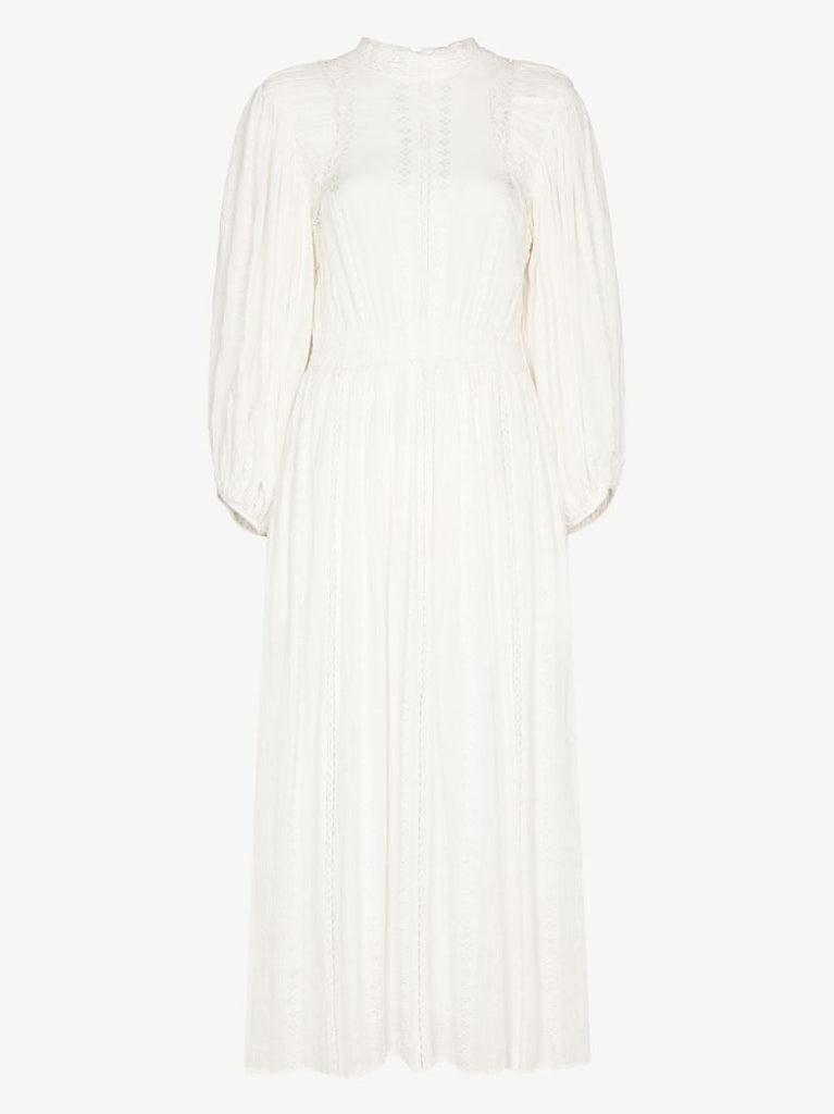 Jaena Lace Trim Midi Dress