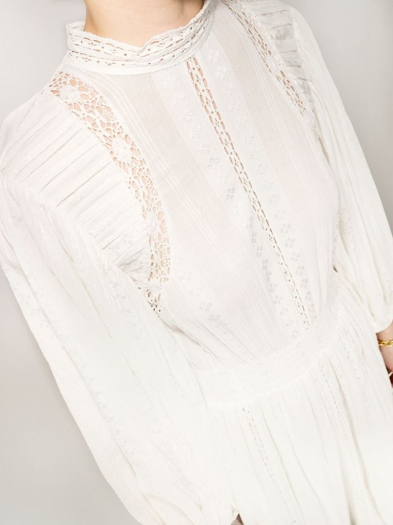 Jaena Lace Trim Midi Dress