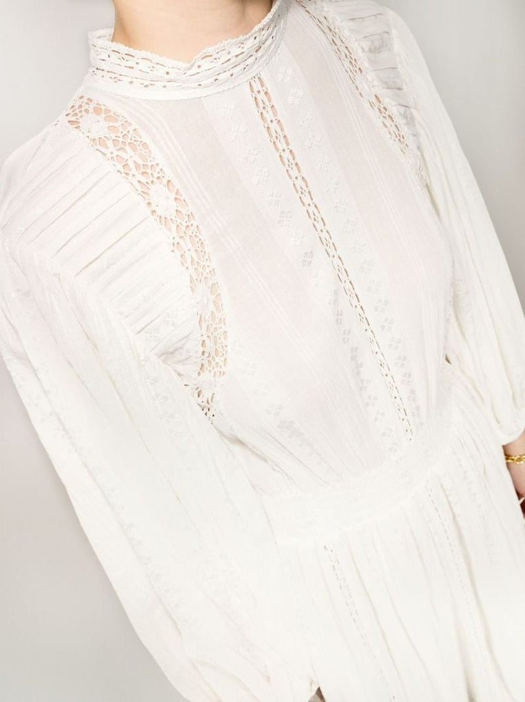 Jaena Lace Trim Midi Dress