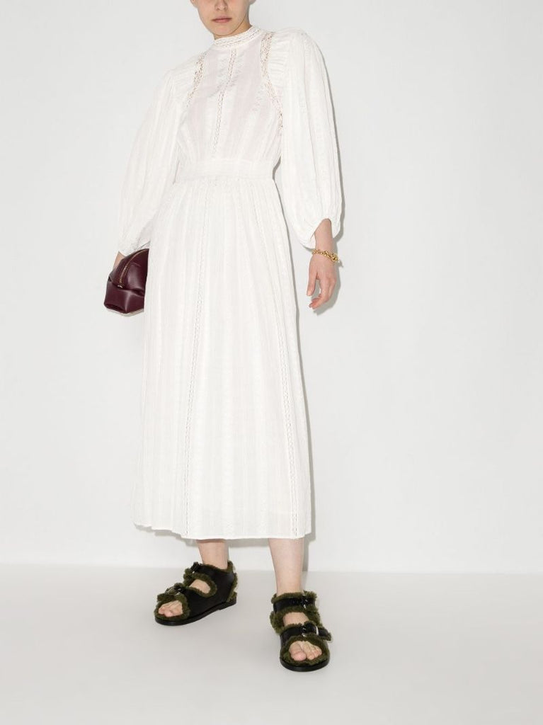 Jaena Lace Trim Midi Dress