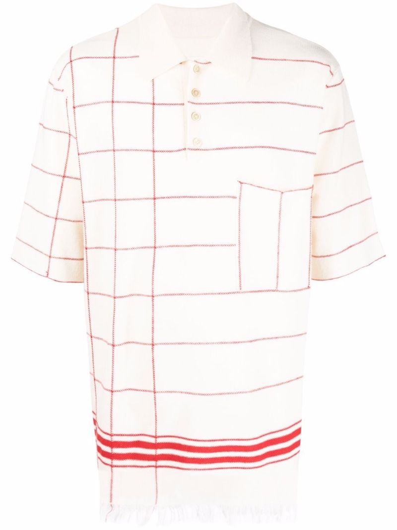 Fringed Checked Polo Shirt
