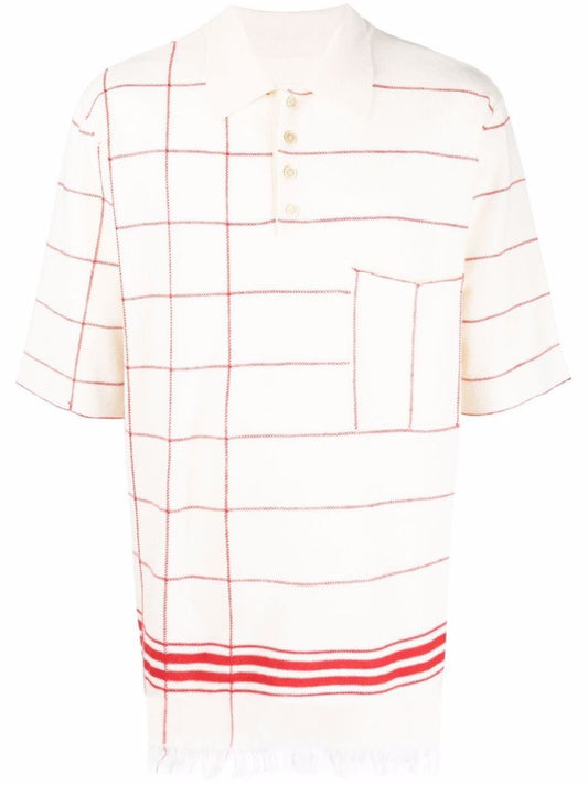 Fringed Checked Polo Shirt