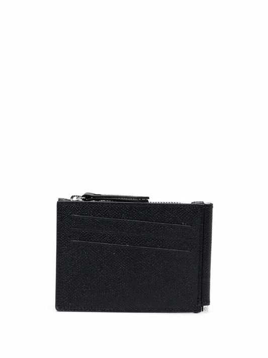 Black Four-stitch Leather Wallet