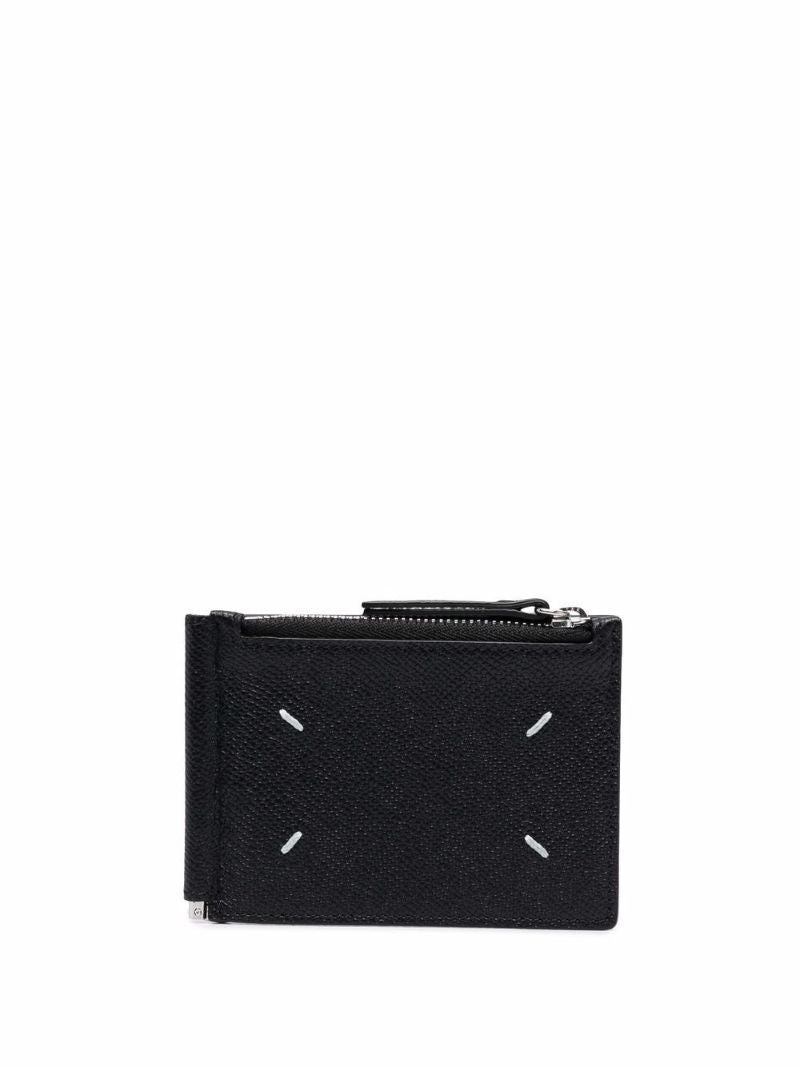 Black Four-stitch Leather Wallet