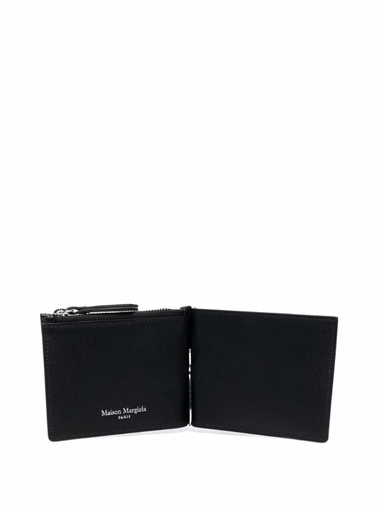 Black Four-stitch Leather Wallet