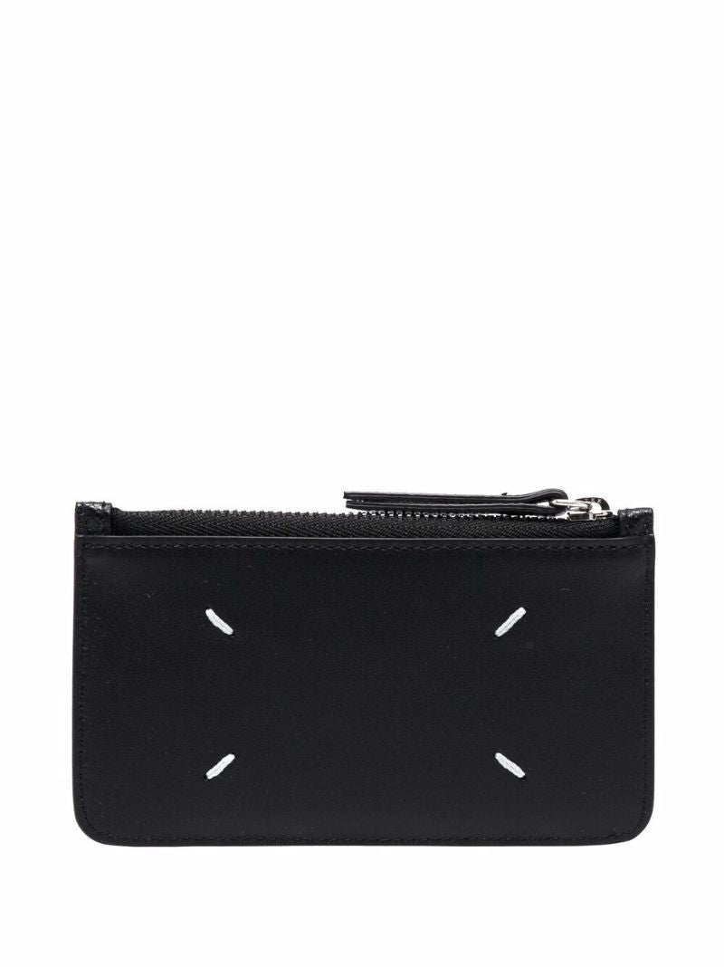 Black Leather Four Stitch Wallet