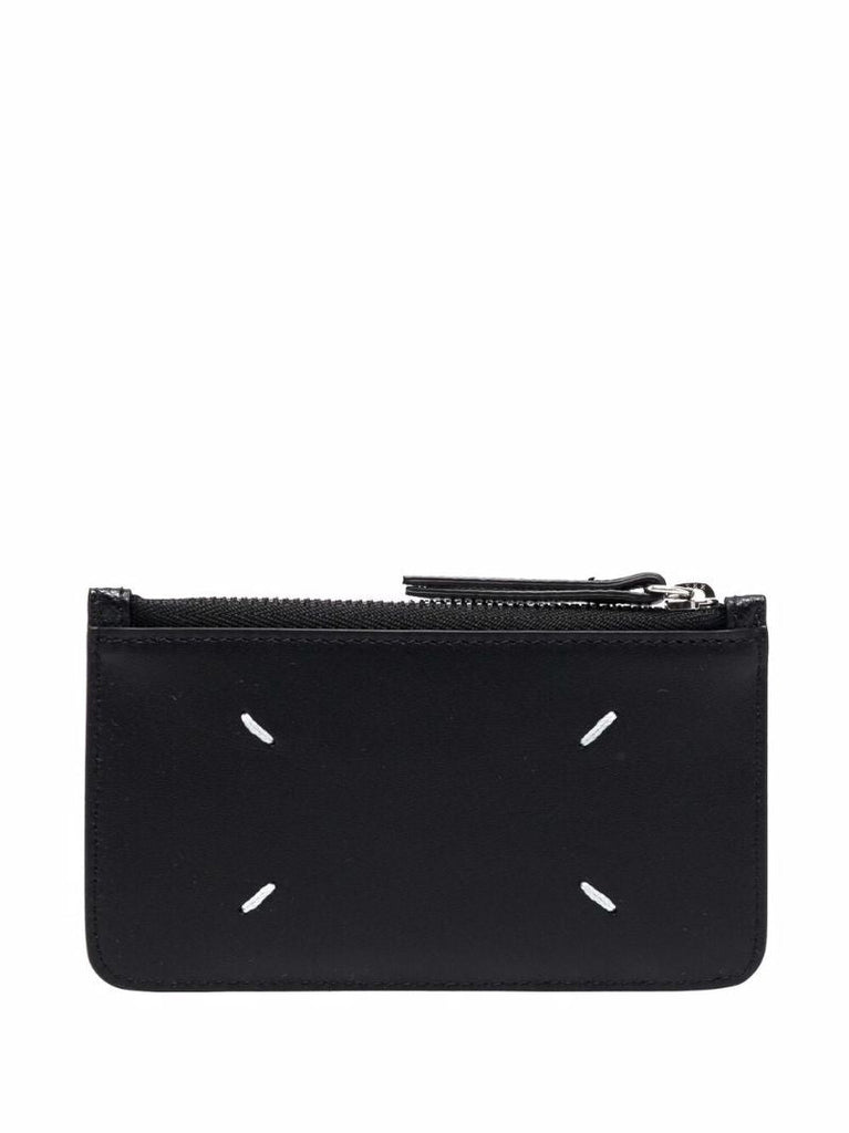Black Leather Four Stitch Wallet
