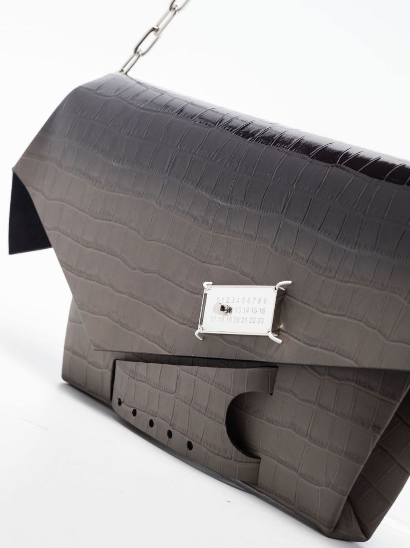 Black Snatched Degrade Leather Shoulder Bag