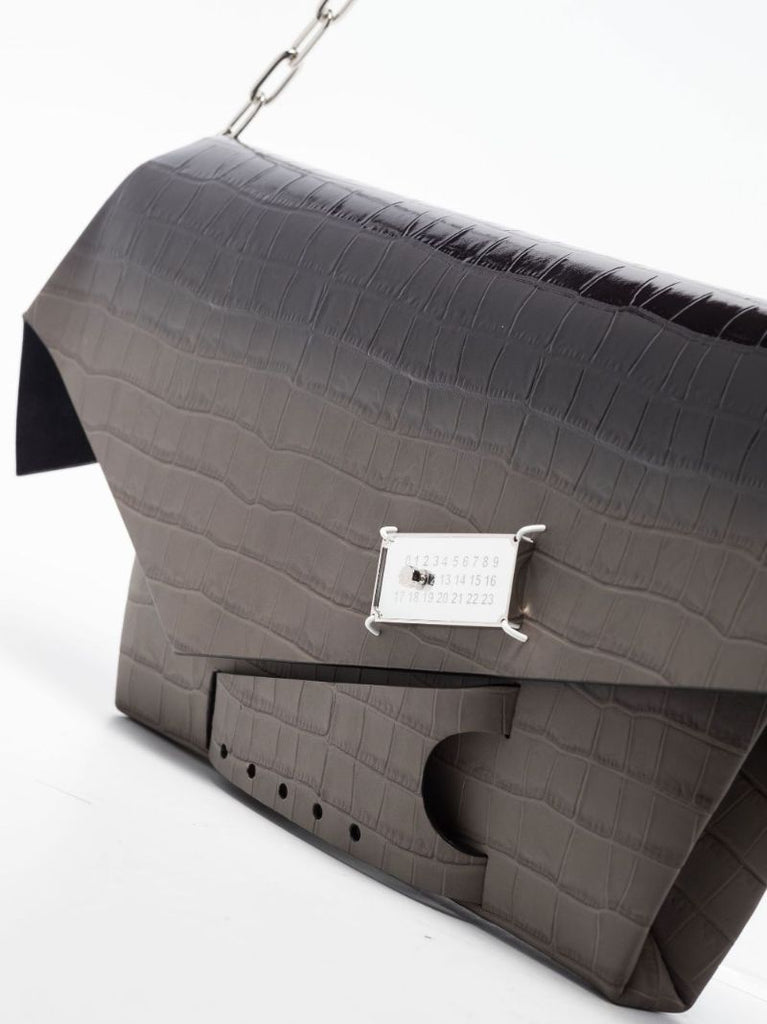 Black Snatched Degrade Leather Shoulder Bag